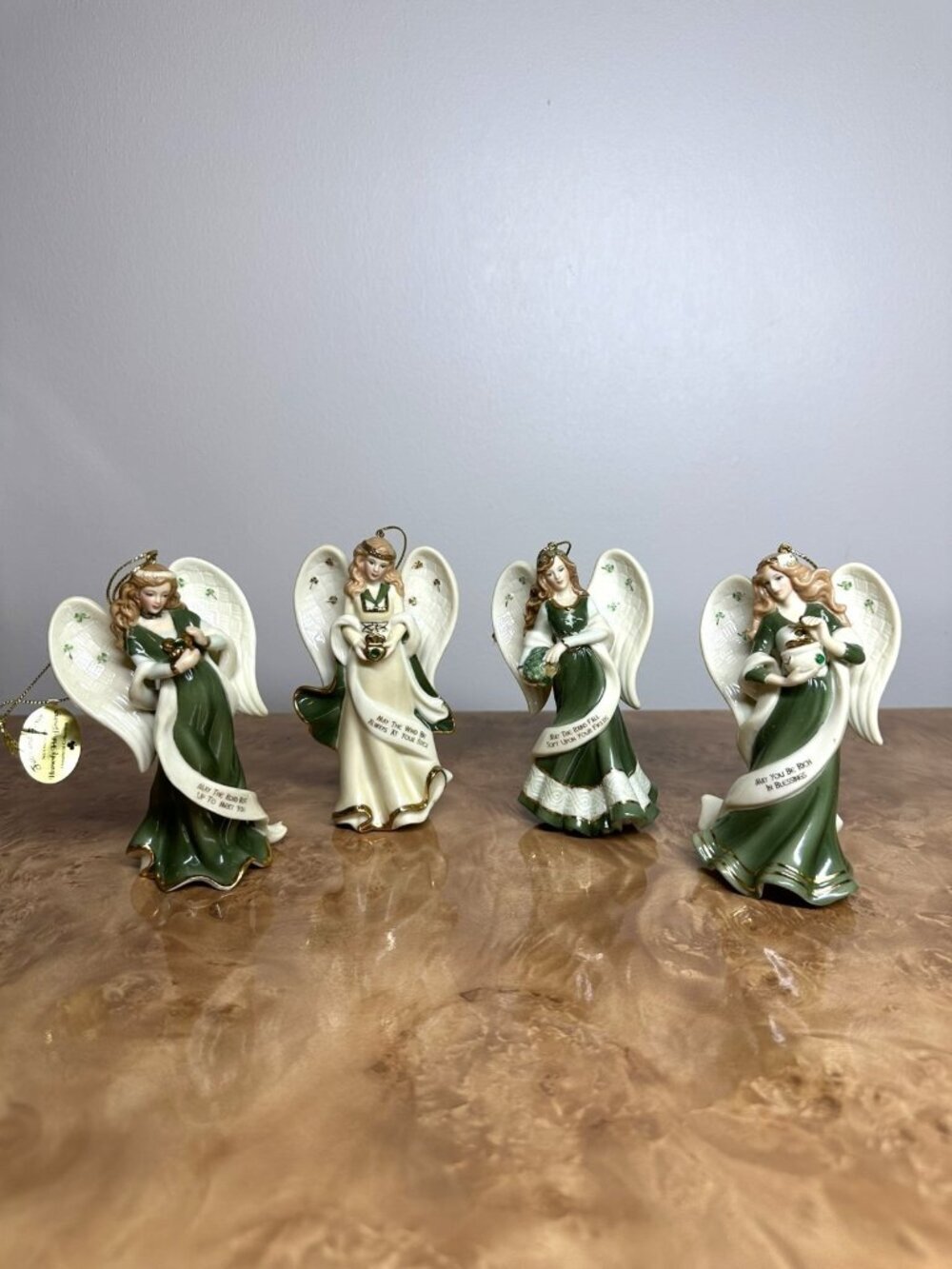 The Bradford Editions Heavenly Irish Blessings Angel Ornament Collection Set